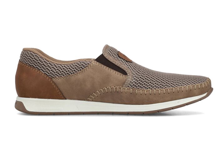 Rieker, sommerliche Herren-Slipper, mit Gummizug BRAUN